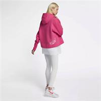 NIKE NSW FLEECE WOMENS HOODIE SIZE S (AH8690 674) PINK/ WHITE - S S