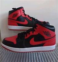 NIKE AIR JORDAN 1 MID ,,Banned Bred'' SIZE UK 16 EUR 51.5 (554724 074)