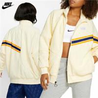 NIKE FULL ZIP SHERPA TRACK JACKET SIZE M (BV3040 115) MUSLIN LOOSE FIT - M Regular