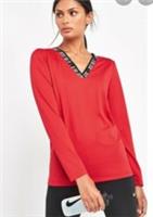 NIKE DRY ICON CLASH ELASTICA LONG SLEEVE TOP SIZE S (BV5334 657) RED BLACK - S Regular