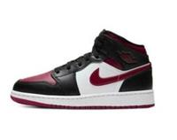 NIKE AIR JORDAN 1 MID ,,Bred Toe'' SIZE UK 4 EUR 36.5 (554725 066)