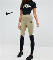 NIKE HIGH RISE LEGGINGS SIZE S (AH7634 209) NEUTRAL OLIVE / BLACK - S Regular