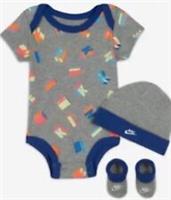 NIKE INFANT ALLOVER PRINT 3D LETTERS 3 PIECE BOX SET 6-12 Months NN0674-042