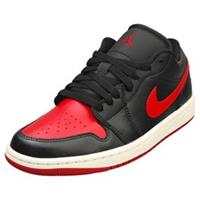 Nike Air Jordan 1 Low Womens Fashion Trainers in Black Red