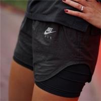 NIKE AIR 2in1 SHORTS SIZE XS (CJ2154 011) BLACK - XS Regular