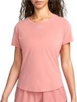 Nike Dri-FIT Casual Top Women's Medium Pink Polyester Short Sleeve Round Neck - M Regular