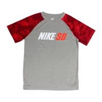 Nike SB Kids Dark Grey Heather & Red Dri-FIT T-Shirt