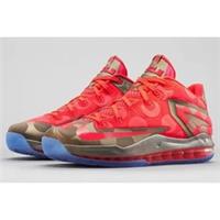 NIKE MAX LEBRON XI LOW COLLECTIO UK 10 'METALLIC ZINC HYPER PUNCH' - 683256 064