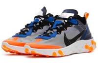 NIKE REACT ELEMENT 87 UK 14 UNISEX 'WOLF GREY THUNDER BLUE'- AQ1090 004