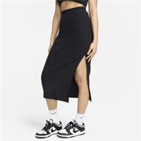 NIKE CHILL KNIT RIB SLIM MIDI SKIRT SIZE XL (FQ1636 010) BLACK - XL Regular
