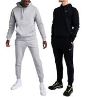 Nike Club Mens Fleece Tracksuits Swoosh Pullover Hoodie Winter Workout Joggers - S Regular