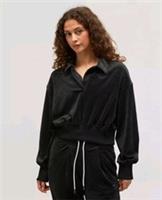 NIKE VELOUR POLO SWEATSHIRT WOMEN'S UK L - DV7814 010 - L Regular