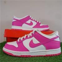 Nike Trainers Womens UK 6 Pink White Leather Dunk Low Swoosh Running Shoes