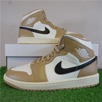 Nike Air Jordan Trainers Womens Size 6.5 Tan Leather Mid Swoosh Running Shoes