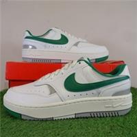 NIKE Trainers Size 4 Women's Gamma Force White Green Swoosh Lace Up Low Top