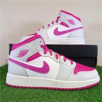 Nike Trainers Size 5.5 Womens Air Jordan 1 AJ1 Mid GS Pink White Casual Shoes