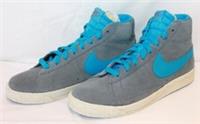 KIDS NIKE BLAZER VINTAGE GREY BLUE HI-TOP TRAINERS 539931-405