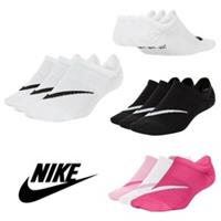 Junior Nike Girls Socks 3 Pairs Young Womens Ladies No Show Kids Socks Size 2-8