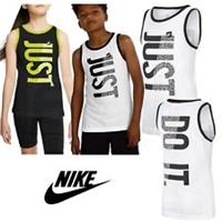 Junior Nike Tank Top Boys Girls Shirt Kids Training Vest White Black Age 7-13yrs