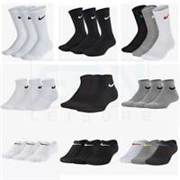 Junior Nike Socks 3 Pairs Boys Girls Kids No Show Crew Ankle Sports White Black