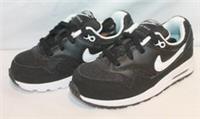 KIDS NIKE AIR MAX 1 BLACK WHITE TRAINER 807604-001