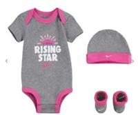 NIKE Rising Star Baby Hat/Bodysuit/Boots 3 Pack Baby First Set