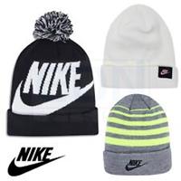 Junior Nike Beanie Kids Hat Boys Girls Winter Warm Knit Black Swoosh OSFM