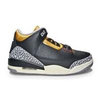 Nike Air Jordan 3 Retro UK 5, 6.5 CK9246 067 AJ 3 Black Fire Red Metallic Gold