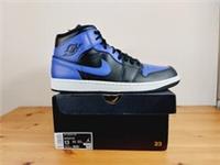 Nike Air Jordan 1 Retro Mid Black/Hyper Royal Uk12/EU47.5