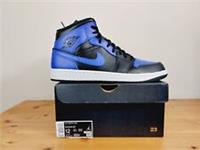 Nike Air Jordan 1 Mid "Hyper Royal" Tumbled Leather Size Uk11/EU46