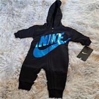 Nike Black Blue Jersey Romper Age 3 Months BNWT