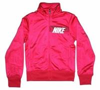 Nike Girls Pink White Long Sleeve Zip Up Track Top Jacket [724289] Size 8-10yrs