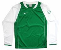 Nike Boys Green and White Long Sleeve Sports Football Shirt Size L 12-13yrs