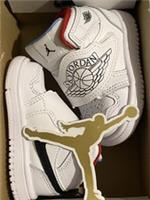 Nike Sky Jordan 1 (TD) BQ7196-164 White/Black-Gym Red Size UK2.5 EUR 18.5 US 3C