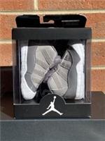 Nike Air Jordan 11 Crib Bootie Baby Shoes Size UK 2.5 EUR 18.5 US 3C Grey NEW