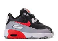 Nike Air Max 90 Leather Wolf Grey Crimson TD 833416-024 Brand New In Box Toddler