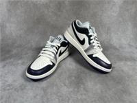 Nike Air Jordan 1 Low SE Womens Trainers - Black / White / Purple - Size UK 5