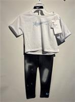 NWT Nike Dri Fit Baby Girls 2 piece T shirt & leggins set blue/black - 24M