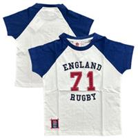 England Rugby Kid's T-Shirt White 71 Graphic T-Shirt - New - 3-4 Years Regular