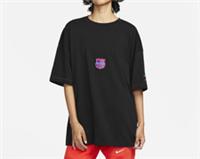 Barcelona Football Women's T-Shirt Nike Black Essentials Top - New - XS Regular