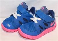 INFANT'S NIKE FREE RUN 5 BLUE PINK TRAINERS 644447-400