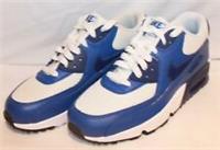 JUNIORS NIKE AIR MAX 90 WHITE BLUE BLACK TRAINER 833418-105