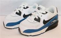 TODDLERS NIKE AIR MAX 90 WHITE BLUE TRAINER 408110-148