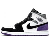 Air Jordan 1 Mid SE UK 16 EUR 51.5 White Court Purple Black 852542 105