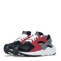 JUNIORS NIKE HUARACHE BLACK RED TRAINERS 654275-008