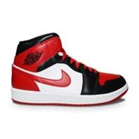Womens Nike Air Jordan 1 Mid - BQ6472 079 - Black Gym Red White