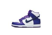 Kids Nike Dunk HI PS Trainers DH9753 100 White/Purple Size UK 10.5_11
