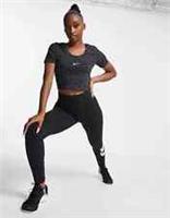 Nike Sportswear Cropped T-Shirt in Dark Grey Size M - M Regular