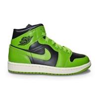 Womens Nike Air Jordan 1 Mid - BQ6472 031 - Black Altitude Green Sail