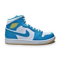 Mens Nike Air Jordan 1 Mid - DQ8426 400 - "Aquatone" Celestial Gold White